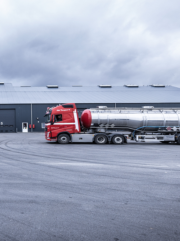 Truck on biogas plant