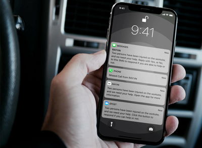 I Phone X Car Notifications Mockup Crop 3