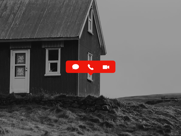 Bilde av hus med ikoner for videosamtaler