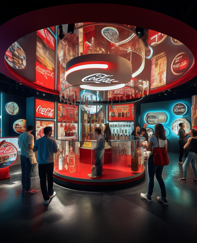 Midjourney generated image of interactive exhibition