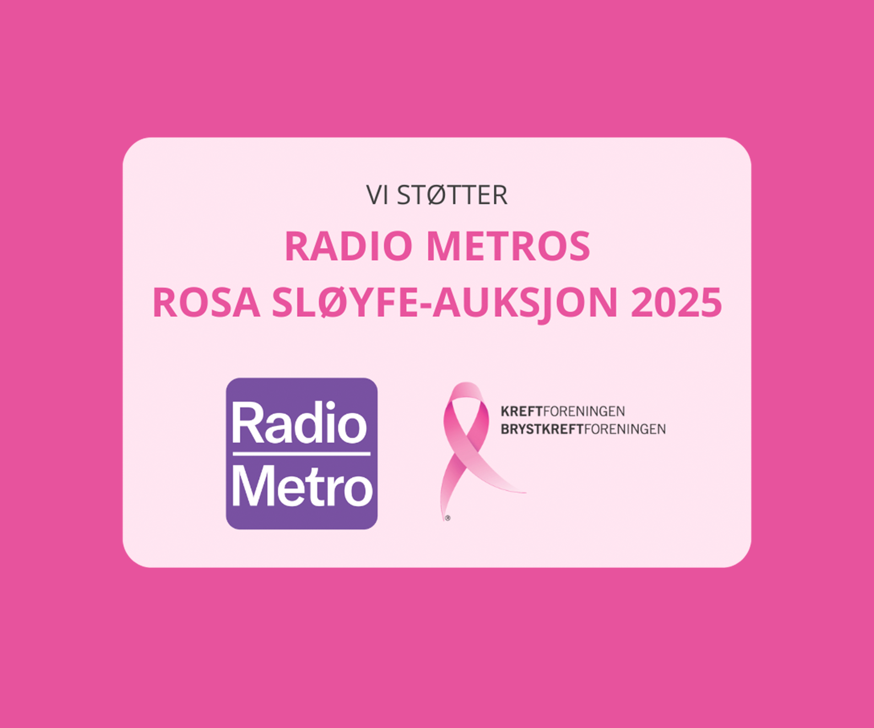 Vi støtter Radio Metros Rosa sløyfe-auksjon 2025! – FCC