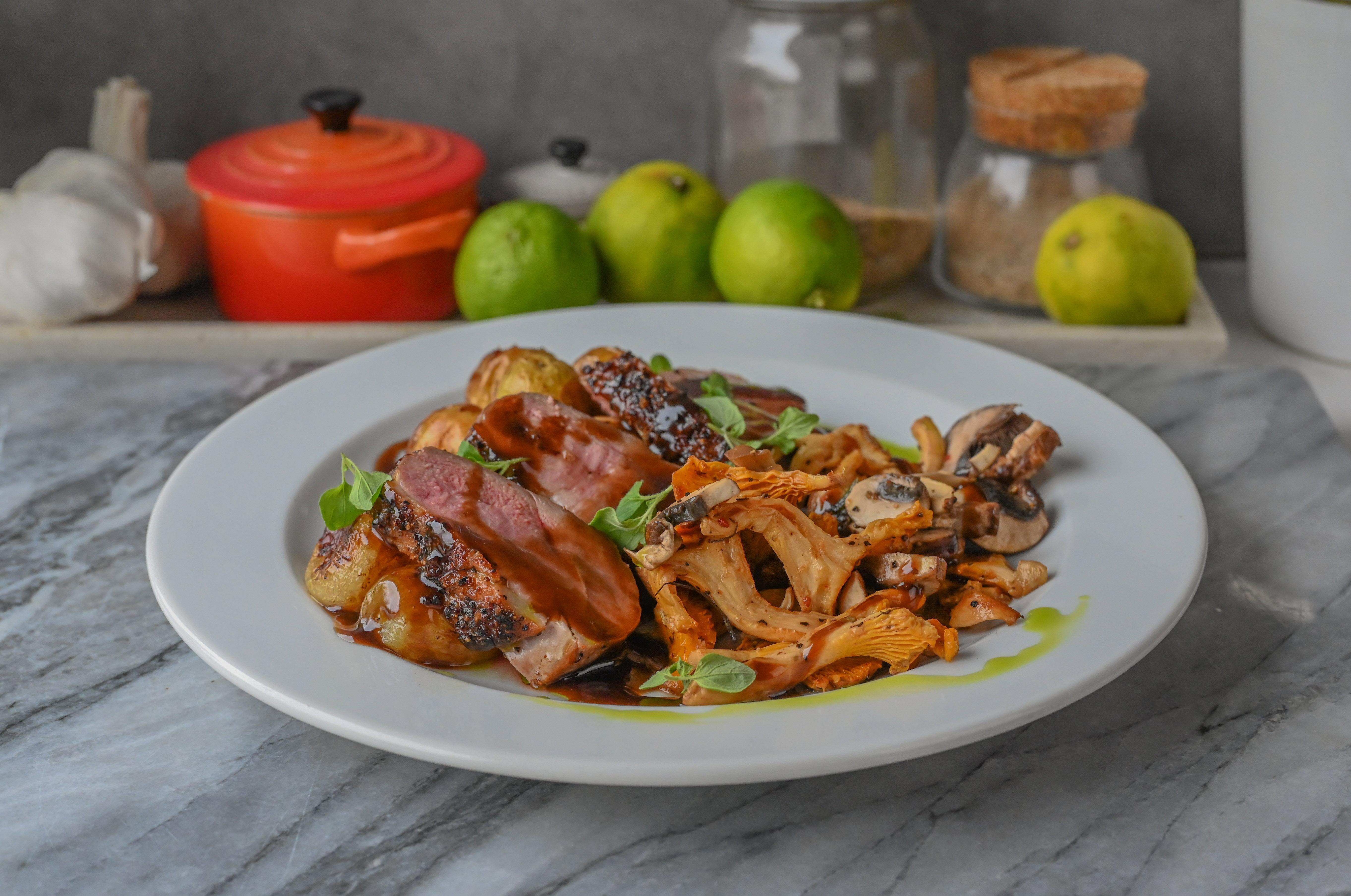 Duck breast with mushrooms and balsamic sauce - Beautiful...