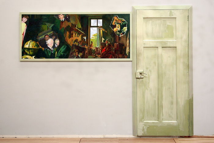 Ilya Kabakov Painting With Door 2010 Olje pa lerret tredor Maleri 71 x 174 cm dor 2075 x 965 cm Gjengitt med tillatelse fra Christen Sveaas Kunststiftelse