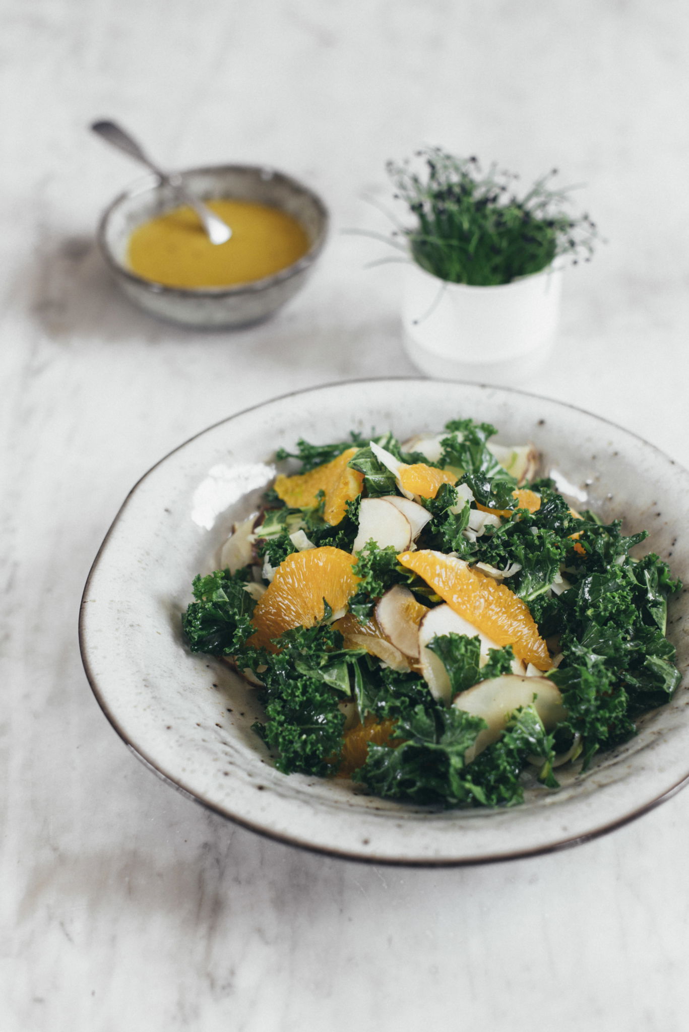 Gronnkalsalat Med Jordskokk Og Fennikel