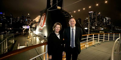 HM Queen Sonja and CEO Daniel Skjeldam in New York 2018