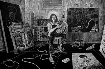 Hobbs, LaToya, "Carving Out Time Detail, Scene 5: The Studio", 2020-2021